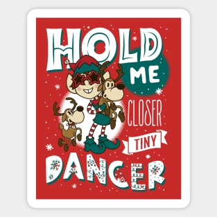 Tiny Dancer - Vintage Cartoon Christmas Elf - Musical Elfton John Magnet